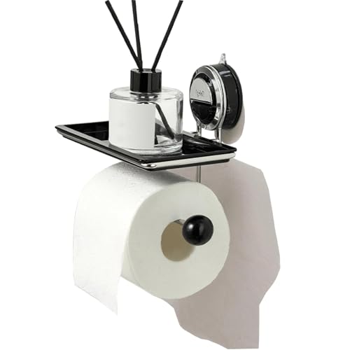 UGZPWQLNX Haltbarkeit von Toilettenpapierrollen an der Wand, 2 stücke Edelstahl Saugnapf Toilettenpapierhalter Mit Regal Kein Bohrer for Badezimmer(C,1PCS) von UGZPWQLNX