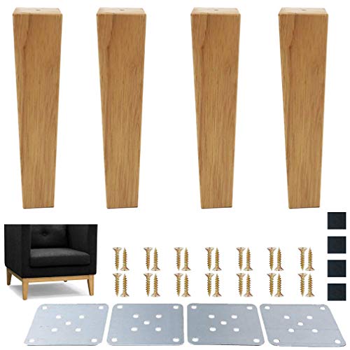 UGZPWQLNX Haltbarkeit von Toilettenpapierrollen an der Wand, 4er-Pack Ersatzbeine for Möbel aus Eiche, Natur, 5–20 cm, mit Montageplatte(18cm/7.1") von UGZPWQLNX