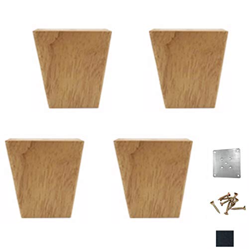 UGZPWQLNX Haltbarkeit von Toilettenpapierrollen an der Wand, 4er-Pack Ersatzbeine for Möbel aus Eiche, Natur, 5–20 cm, mit Montageplatte(5cm/2") von UGZPWQLNX