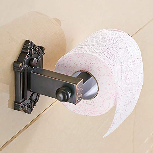 UGZPWQLNX Haltbarkeit von Toilettenpapierrollen an der Wand, Badezimmer Toilettenpapierhalter Kupfer Europäische Retro Wandhalterung Schwarz(Black) von UGZPWQLNX