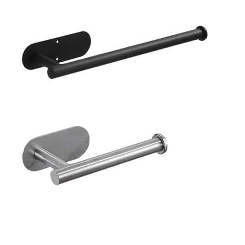 UGZPWQLNX Haltbarkeit von Toilettenpapierrollen an der Wand, Edelstahl Selbstklebender Papierrollenhalter for Küche und Badezimmer, Mehrfarbig, Set C(Set a) von UGZPWQLNX