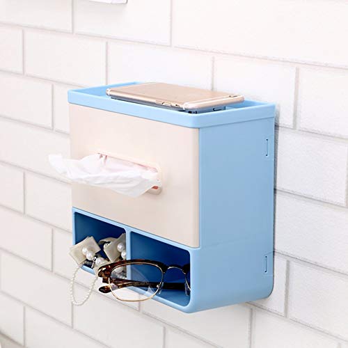 UGZPWQLNX Haltbarkeit von Toilettenpapierrollen an der Wand, Kein Bohren Wandhalterung Toilettenpapierhalter Saugnapf Lagerregal Multicolor(Blu) von UGZPWQLNX