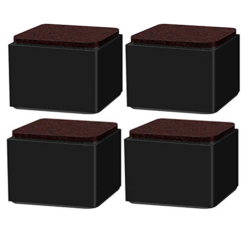 UGZPWQLNX Haltbarkeit von Toilettenpapierrollen an der Wand, Quadratische, Selbstklebende Möbelbeine aus Kohlenstoffstahl erhöhen die Höhe, Mehrfarbig, mehrere Größen(Black,82x52mm) von UGZPWQLNX