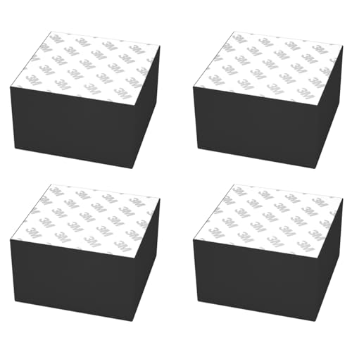 UGZPWQLNX Haltbarkeit von Toilettenpapierrollen an der Wand, Selbstklebende Möbelerhöhungen aus Gummi, schwarz, mehrere Größen, 500 kg, 4 Stück(100 x 100 x 60mm) von UGZPWQLNX