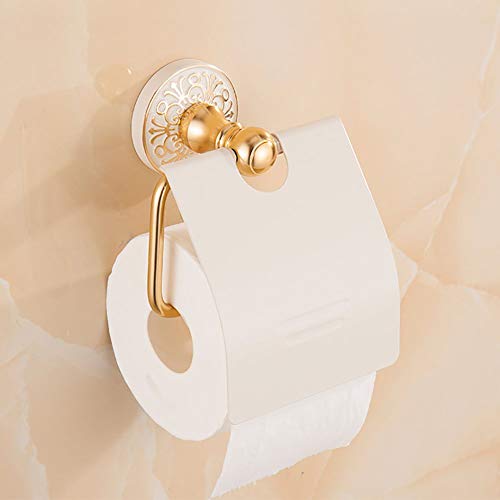 UGZPWQLNX Haltbarkeit von Toilettenpapierrollen an der Wand, Toilettenpapierhalter aus Legierung ohne Bohren zur Wandmontage, weiß poliert(B) von UGZPWQLNX