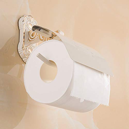 UGZPWQLNX Haltbarkeit von Toilettenpapierrollen an der Wand, Toilettenpapierhalter aus Legierung ohne Bohren zur Wandmontage, weiß poliert(C) von UGZPWQLNX