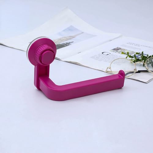 UGZPWQLNX Haltbarkeit von Toilettenpapierrollen an der Wand, Toilettenpapierhalter aus PVC zur Wandmontage, Saugnapf, ohne Bohren, wasserdicht, Mehrfarbig, 14,5 x 10 cm(Rose Red) von UGZPWQLNX