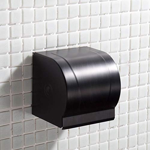 UGZPWQLNX Haltbarkeit von Toilettenpapierrollen an der Wand, Toilettenpapierhalter mit Klebe- und Bohrmontage, Edelstahl, Schwarz(A) von UGZPWQLNX