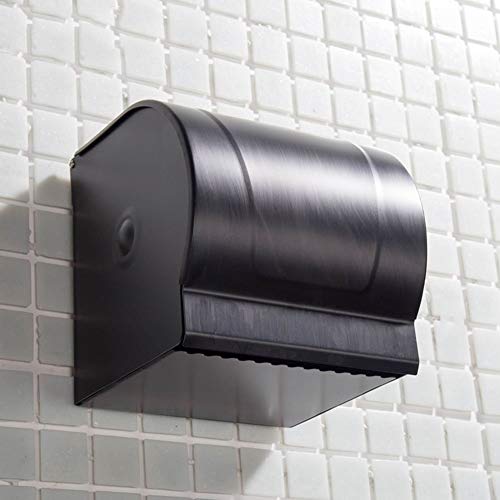 UGZPWQLNX Haltbarkeit von Toilettenpapierrollen an der Wand, Toilettenpapierhalter mit Klebe- und Bohrmontage, Edelstahl, Schwarz(B) von UGZPWQLNX