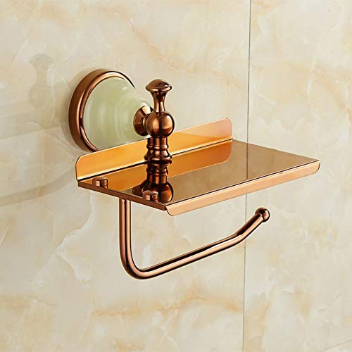 UGZPWQLNX Haltbarkeit von Toilettenpapierrollen an der Wand, Toilettenpapierhalter zur Wandmontage mit Handyhalterung ohne Bohren, Gold(I) von UGZPWQLNX