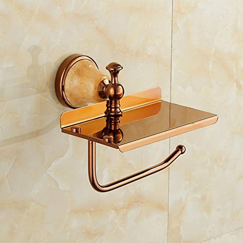 UGZPWQLNX Haltbarkeit von Toilettenpapierrollen an der Wand, Toilettenpapierhalter zur Wandmontage mit Handyhalterung ohne Bohren, Gold(J) von UGZPWQLNX