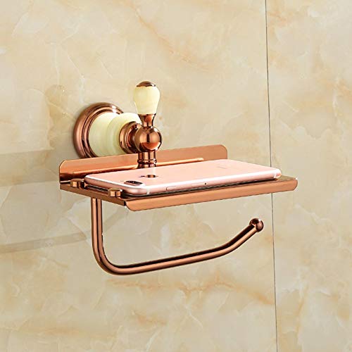 UGZPWQLNX Haltbarkeit von Toilettenpapierrollen an der Wand, Toilettenpapierhalter zur Wandmontage mit Handyhalterung ohne Bohren, Gold(P) von UGZPWQLNX