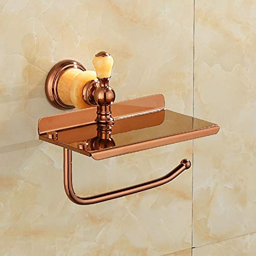 UGZPWQLNX Haltbarkeit von Toilettenpapierrollen an der Wand, Toilettenpapierhalter zur Wandmontage mit Handyhalterung ohne Bohren, Gold(Q) von UGZPWQLNX