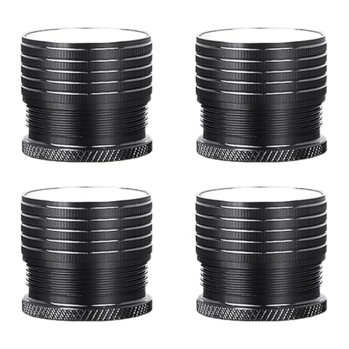 UGZPWQLNX Haltbarkeit von Toilettenpapierrollen an der Wand, Verstellbare Möbelerhöhungen, Aluminiumlegierung, 2,3–7,5 cm, 4 Stück, Mehrfarbig, selbstklebend(Black,Small) von UGZPWQLNX