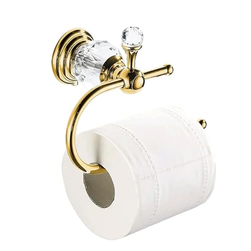 UGZPWQLNX Haltbarkeit von Toilettenpapierrollen an der Wand, Wandmontierter Toilettenpapierhalter aus Kristall, Handtuchhalter, Mehrfarbig, 1–3 Stück(Gold,1PCS) von UGZPWQLNX