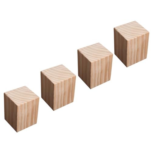 UGZPWQLNX Holzmöbellift, Pine Wood Furniture Risers 4 Pcs Multiple Sizes 800kg Load Capacity(6 x 6 x 3cm) von UGZPWQLNX