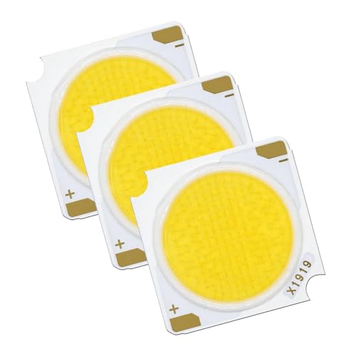 UGZPWQLNX Integrierter LED-Chip, Ersatz für Einbaustrahler, Bridgelux LED-COB-Chip, 10 W-40 W, 19 x 19 mm, CRI90, mehrfarbig, Warmweiß 3000 K, 40 W, 1200 mA, 3 Stück UGZPWQLNX Integrierter LED-Chip, Ersatz für Einbaustrahler, Bridgelux LED-COB-Chip, 10 W-40 W, 19 x 19 mm, CRI90, mehrfarbig, Warmweiß 3000 K, 40 W, 1200 mA, 3 Stück von UGZPWQLNX