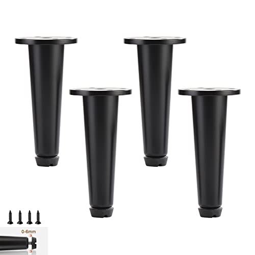 UGZPWQLNX Moderne Metallsofa Beine, Brass Adjustable Furniture Legs Set of 4 Multicolor 10-13cm Includes Screws(Black,10cm/3.9in) von UGZPWQLNX