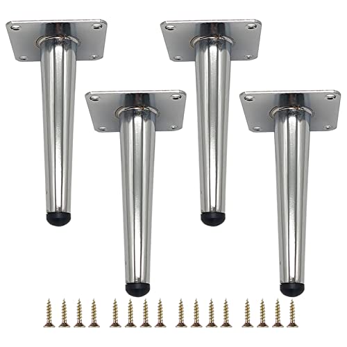 UGZPWQLNX Moderne Metallsofa Beine, DIY Replacement Straight Metal Furniture Legs Pack of 4 Multicolor Multiple Sizes(Silver,15cm/5.91in) von UGZPWQLNX