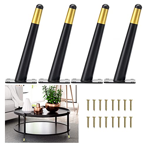 UGZPWQLNX Moderne Metallsofa Beine, Metal Furniture Legs Multicolor 10-35cm 4 Pcs with Screws(BlackGold,30cm/11.8in) von UGZPWQLNX