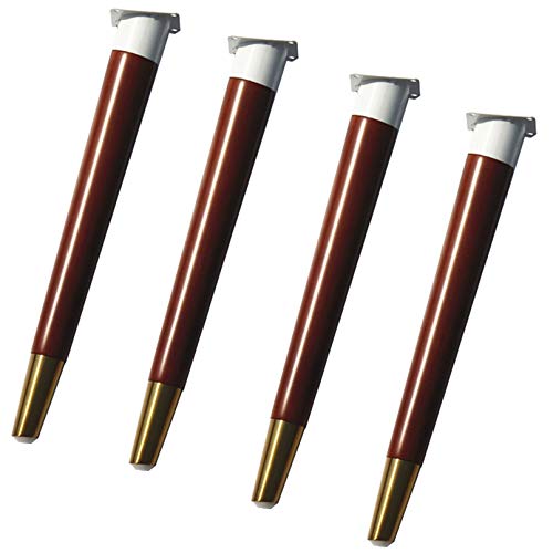 UGZPWQLNX Moderne Metallsofa Beine, Solid Wood Furniture Legs 4pcs with Brass Base Mounting Hardware Multicolor 42.5-72.5cm(Walnut,60.5cm) von UGZPWQLNX