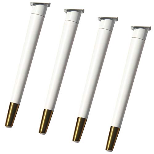 UGZPWQLNX Moderne Metallsofa Beine, Solid Wood Furniture Legs 4pcs with Brass Base Mounting Hardware Multicolor 42.5-72.5cm(White,72.5cm) von UGZPWQLNX