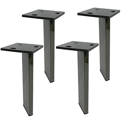 UGZPWQLNX Moderne Metallsofa Beine, Stainless Steel Furniture Legs 4 Pcs Multicolor 10-100cm Protector Feet(Black,35cm(13.8in)) von UGZPWQLNX