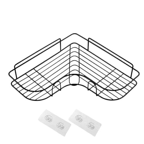 UGZPWQLNX Saugen geknüpft, Duschregal ohne Bohren, Saugnapf, for Bad und Küche, mit 4 Aufklebern, mehrfarbig(Black (1pc)) von UGZPWQLNX