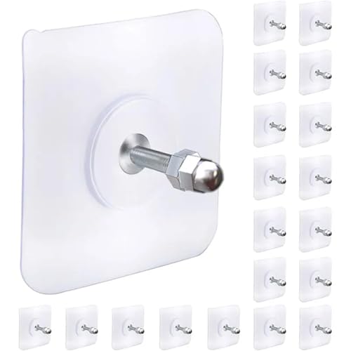 UGZPWQLNX Saugen geknüpft, Selbstklebende Schraubhaken, 50 Stück, Schraubenlänge 6–14 mm, for Küche und Badezimmer(Screw Length 14mm) von UGZPWQLNX