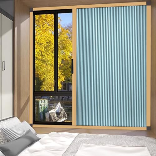 temporäres Falten der Fensterläden, Schiebe-Zellular-Rollos, Aluminiumrahmen, thermische Privatsphäre, Verdunkelung, mehrfarbig, mehrere Größen(Blu,750x1350mm) von UGZPWQLNX