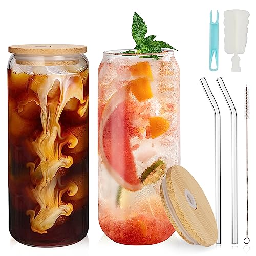 UHAPEER Cocktailgläser in Dosenform 2er Set, 660ml/22oz Gläser Set mit Deckel und Strohhalm, Longdrinkgläser Bierdosen Glas, Trinkgläser für Kaffee, Mojito, Soda, Matcha, Bier UHAPEER Cocktailgläser in Dosenform 2er Set, 660ml/22oz Gläser Set mit Deckel und Strohhalm, Longdrinkgläser Bierdosen Glas, Trinkgläser für Kaffee, Mojito, Soda, Matcha, Bier von UHAPEER