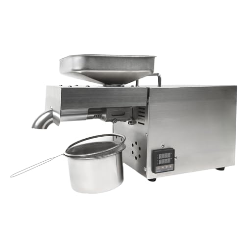 610W 220V Edelstahl Ölpresse Automatik Erdnuss Ölmühle Temperature Controlled Ölpressmaschine für Zuhause Haushaltspflanzenöl Presser Intelligente Öltemperaturregelung von UHDUIG