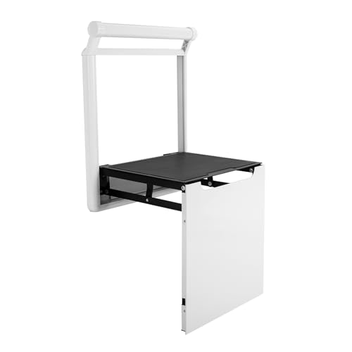 Duschklappsitz Wandmontage Klappsitz Dusche bis 150kg Duschsitz Klappbar mit Griff Badhocker Hocker Duschstuhl für Senioren Kinder, Einfache Installation(Weiß) von UHDUIG