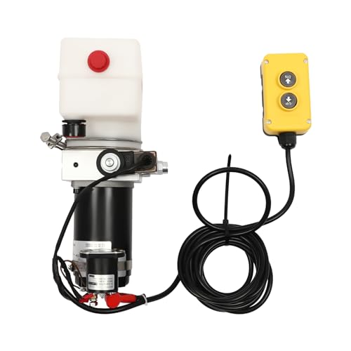 Elektrische Hydraulikpumpe 12V 800W 1.5L Kleine Hydraulikmotor Einfachwirkend Hydrauliköl DC Hydrauliksysteme Geräuscharm Fernsteuerung Spannungsanzeiger von UHDUIG