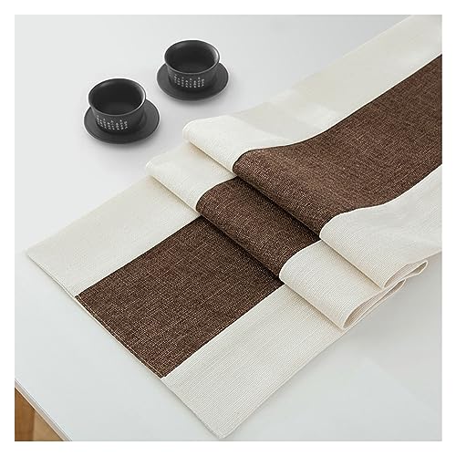 UHEKC Einfarbiger Tischläufer Baumwolle Und Leinen Farbkontrast Verdickte Tischläufer, für Couchtisch Am Eingang, Mehrere Größen (Color : Brown, Size : 30x120cm) von UHEKC