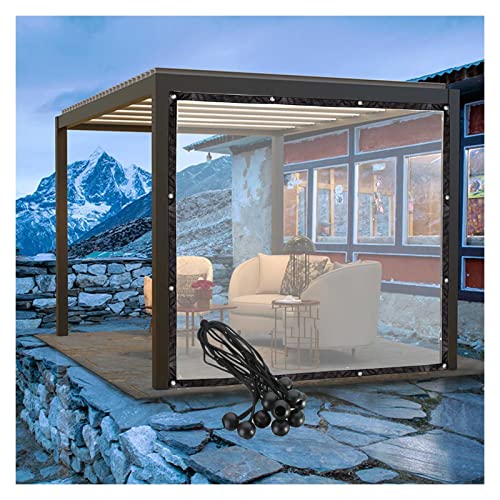 UHEKC Pergola-Vorhänge dür den Außenbereich mit Ösen Transparente Plane, für Terrassen, Gärten, Garagen Überdachung Seitenwand Abnehmbar, Mehrere Größen (Color : Clear, Size : 2x3m/6.56x9.84ft) von UHEKC