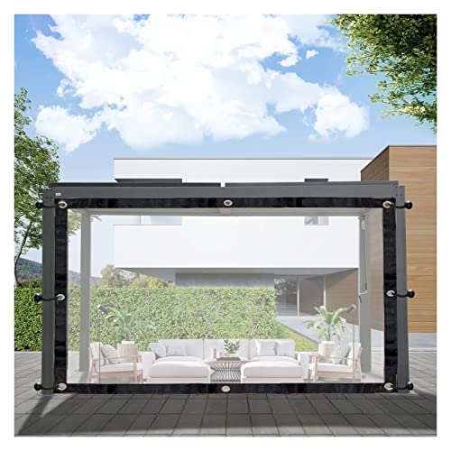 UHEKC Plane Transparent mit Ösen Outdoor PVC Trennvorhänge Planenvorhänge, für Pavillons Pergola Balkone Gärten Klar Seitenteile Wetterfeste Plane (Color : Clear, Size : 2.5x2.5m/8.2x8.2ft) von UHEKC