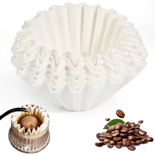 UHETLET 100 Stück Weiße Korbfilter Kaffeefilter Größe von 50/185 mm Kaffeefilter Papier Weiß Kaffeefilterpapier 3–4 tassen Kaffee Papierfilter Korbfilter für Bonamat Bartscher Saro Animo Melitta von UHETLET