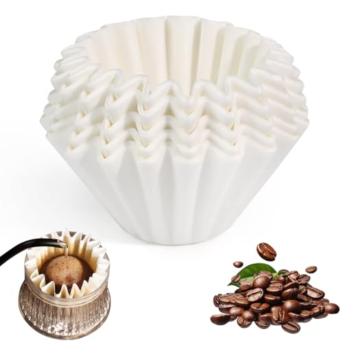 UHETLET 150 Stück Weiße Korbfilter Kaffeefilter Größe von 50/155 mm kaffeefilter Papier Weiß Kaffeefilterpapier 1–2 tassen Kaffee Papierfilter Korbfilter für Bonamat Bartscher Saro Animo Melitta von UHETLET