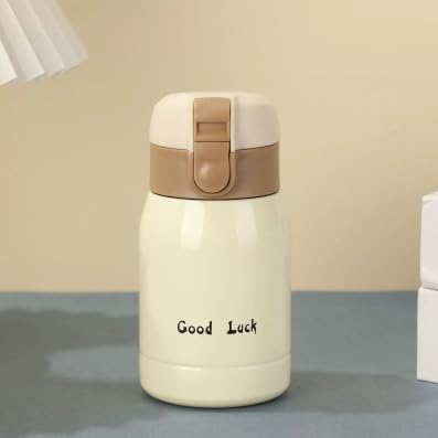 UHETLET Kleine Trinkflasche Mini Thermosflasche 200ml Edelstahl Wasserflasche mit Strohhalm Kinder Flasche für Heiße Getränke Tragbar Mini Thermoskanne Mini Kaffeeflasche für Outdoor Arbeit Schule von UHETLET