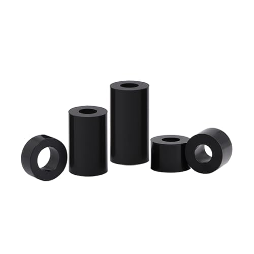 10/20/ 50 Stück M3 M4 M5 M6 M8 M10 schwarzes ABS ohne Gewinde, ausgehöhlter Nylon-Abstandshalter, runder hohler Abstandshalter, Leiterplattenschraube(4mm,ID4.2x OD.7 (50pcs)) von UHNYTRV