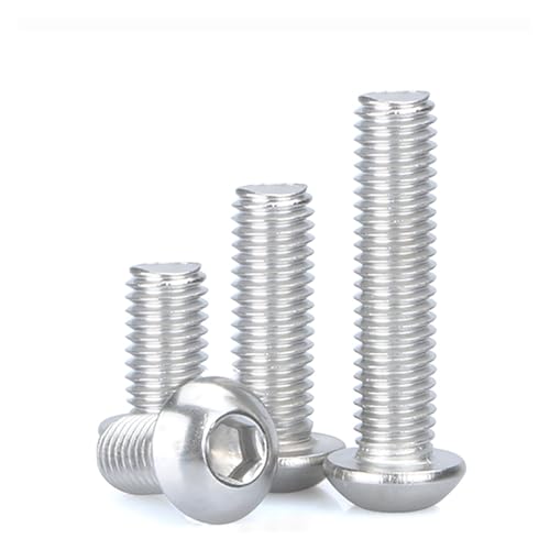 10/50 Stück M2 M2,5 M3 M4 M5 M6 304 A2-70 Edelstahl schwarz Güteklasse 10,9 ISO7380 Innensechskantschraube mit Innensechskant(304,25MM_M6 X10PCS) von UHNYTRV