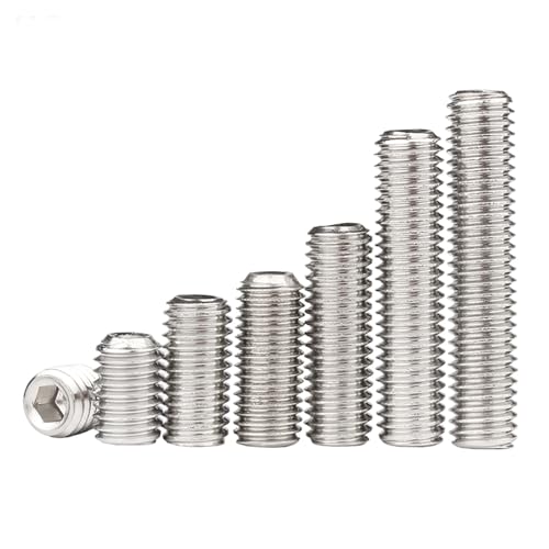 10 Stück Gewindestifte mit Innensechskant, Ringspitze, Edelstahl, M1,6, M2, M3, M4, M5, M6, M8, M10, ohne Kopf, Innensechskant, Madenschraube DIN916(3mm,M4 x10pcs) von UHNYTRV