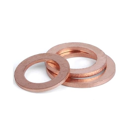 10 Stück M6 M8 M10 M12 M14 M15 M16 M18 M19 M20 Dicke 2 mm Unterlegscheiben aus massivem Kupfer Unterlegscheibe Flachring Dichtungsringe Dichtung Unterlegscheiben(M12X18x2mm 10PCS) von UHNYTRV