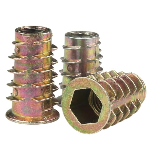 10 teile/los Zink-legierung Gewinde compatible Holz Einsatz Mutter Flansch Hex Stick Kopf Möbel Muttern M4 M5 M6 M8(M6x25mm x10pcs) von UHNYTRV