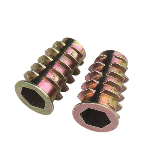 10 teile/los Zink-legierung Gewinde compatible Holz Einsatz Mutter Flansch Hex Stick Kopf Möbel Muttern M4 M5 M6 M8(M6x8mm x10pcs) von UHNYTRV