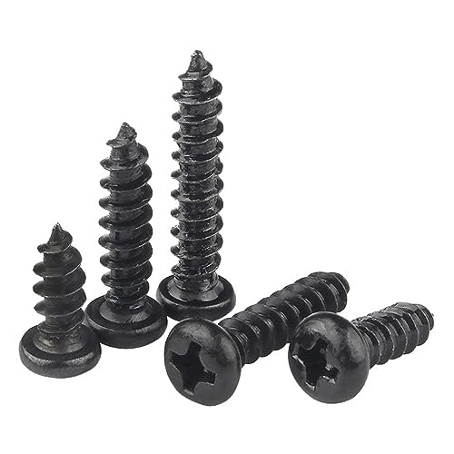 100 Stück Kreuzrundkopf-Phillips-Blechschrauben M1 M1,2 M1,4 M1,5 M1,7 M2 M2,3 M2,6 M3 M3,5 M4 schwarze Kohlenstoffstahlschraube(8mm,M1.8 x100pcs) von UHNYTRV