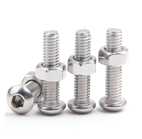 120–434 Stück 304 Edelstahl Innensechskantschraube mit Innensechskant, Sechskantgewinde, Maschinen-metrische Mutter, Bolzen-Sortiment-Set, M2–M6(M5 (1set)) von UHNYTRV