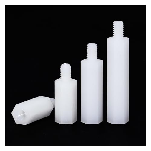 20/50 Stück männlich zu weiblich weiß/schwarz PCB Nylon Abstandshalter M2 M2,5 M3 M4*L+6 Säulen-Kunststoff-Abstandsschrauben Länge: 5–50 mm(Bianco,M3x30-6mm(50pcs)) von UHNYTRV