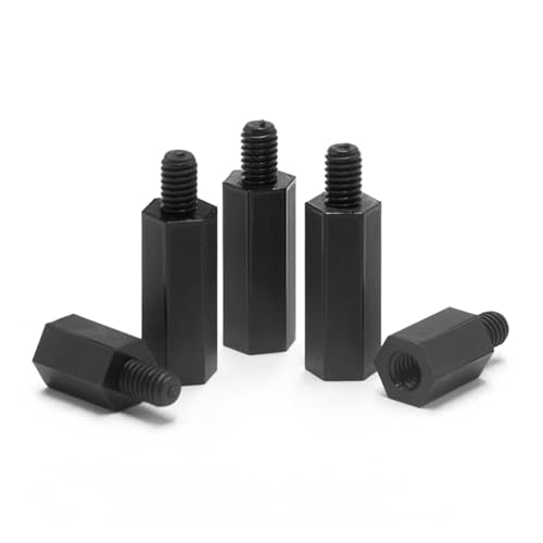 20/50 Stück männlich zu weiblich weiß/schwarz PCB Nylon Abstandshalter M2 M2,5 M3 M4*L+6 Säulen-Kunststoff-Abstandsschrauben Länge: 5–50 mm(Black,M4x25-6mm(20pcs)) von UHNYTRV